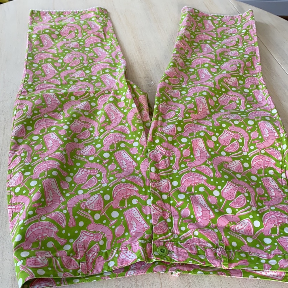 Lilly Pulitzer 10” high rise vintage y2k 90’s crop pants pineapple crawfish 8 - Picture 8 of 11